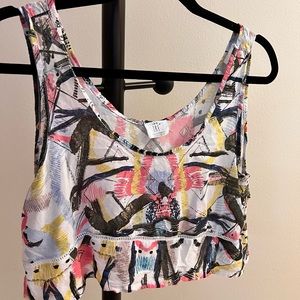 Zara Print Crop Top Blouse